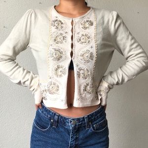 Intuitions jeweled cardigan